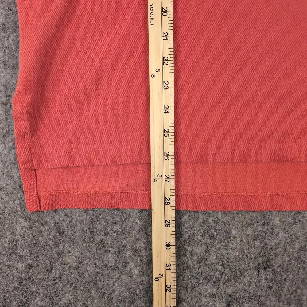 Polo Ralph Lauren Polo Shirt Mens Large Orange Pique Cotton Short Sleeve